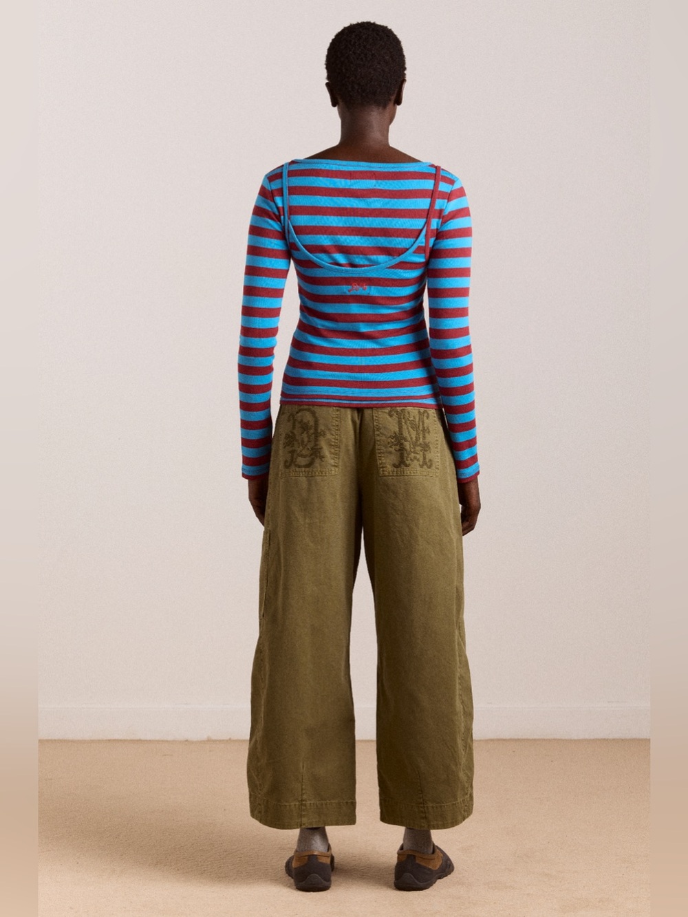 Damson Madder Felix Twill Trousers in Olive US 8 / UK 12 - Picture 3 of 16